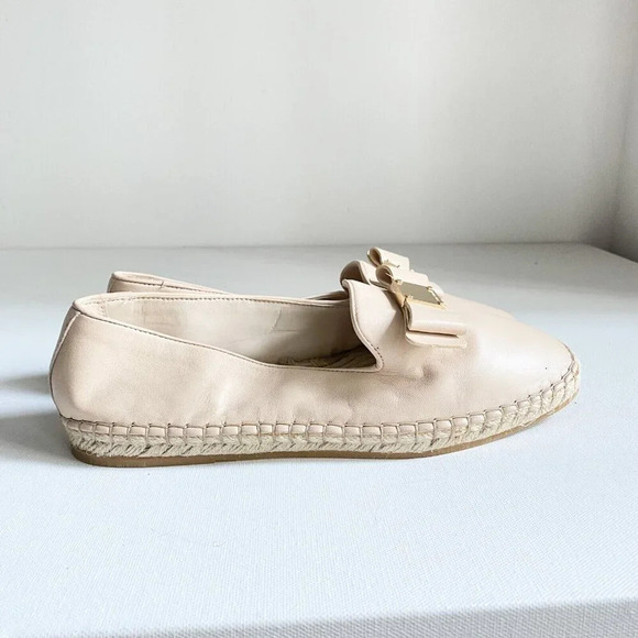 Cole Haan Nude  Beige Leather Espadrille Flats NEW - Picture 7 of 11